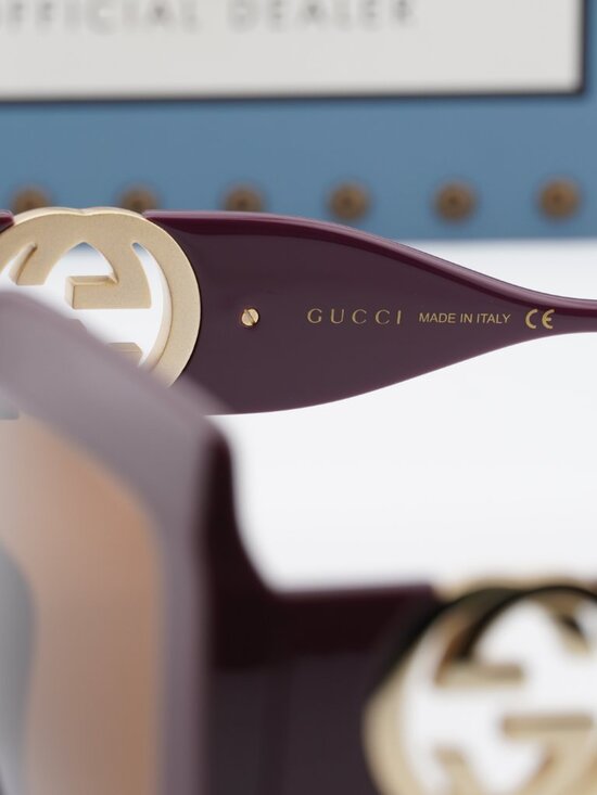 Gucci GG1022S 007 Square Sunglasses - Brown/Brown